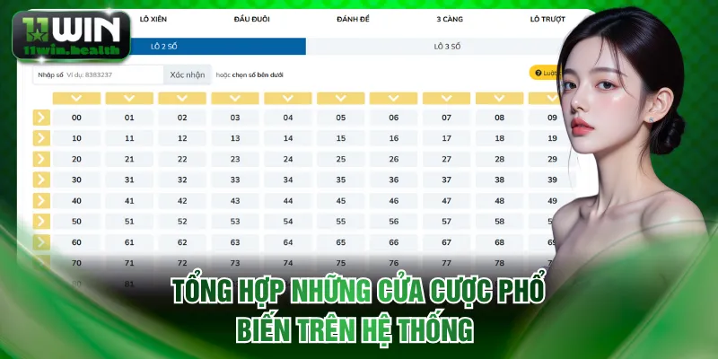 Tổng hợp những cửa cược phổ biến trên hệ thống 